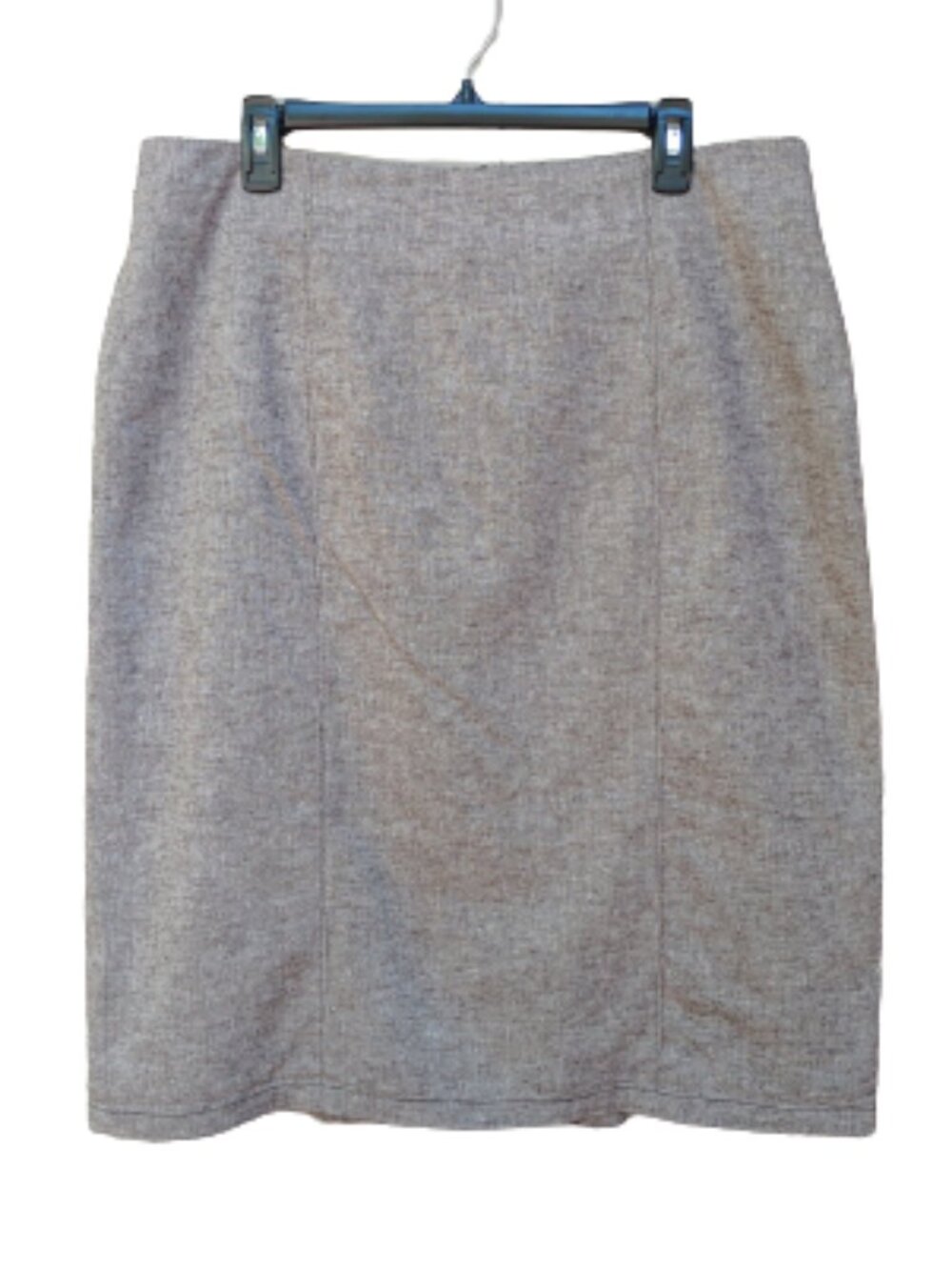 Ashley Stewart Brown Straight Skirt Linen Blend Classic Solid Workwear Office